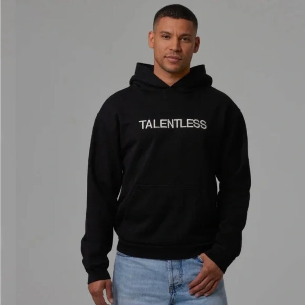 TALENTLESS by Scott Disick MENS HOODIE embroidered logo front circle logo back L